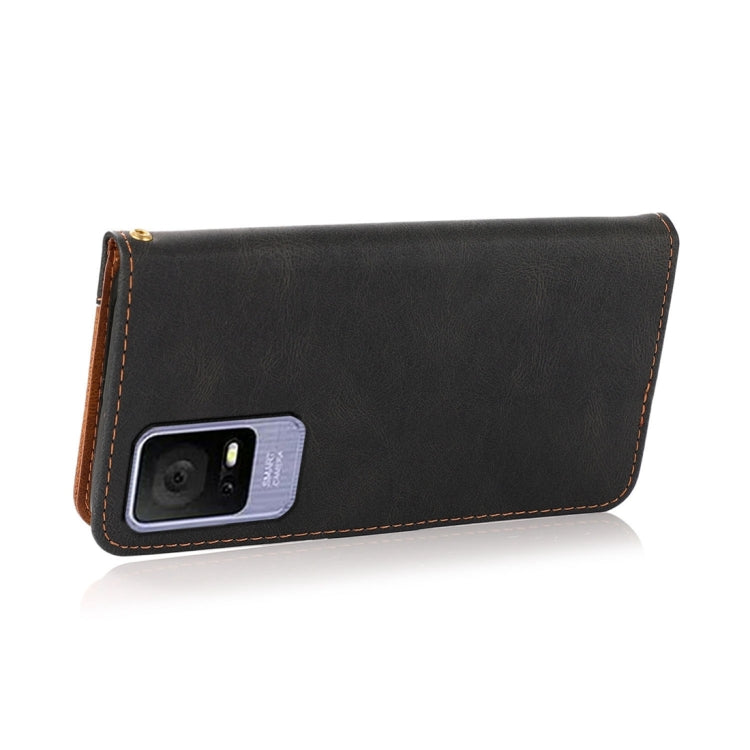 For TCL 405 / 406 / 408 Dual-color Stitching Leather Phone Case