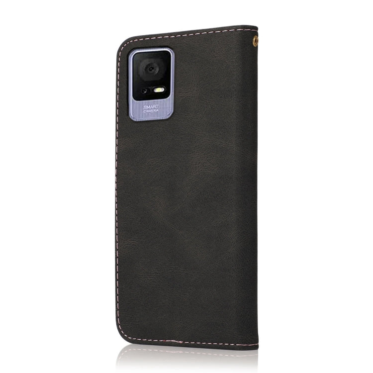 For TCL 405 / 406 / 408 Dual-color Stitching Leather Phone Case
