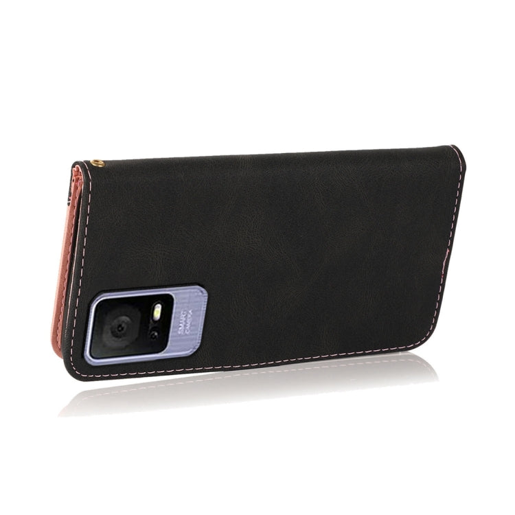 For TCL 405 / 406 / 408 Dual-color Stitching Leather Phone Case