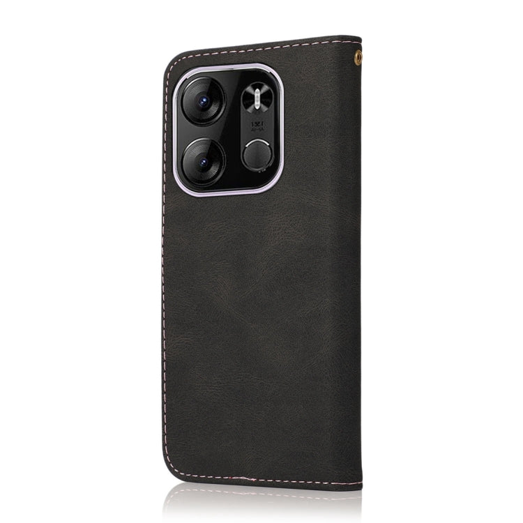 For Tecno Pop 7 Pro Dual-color Stitching Leather Phone Case