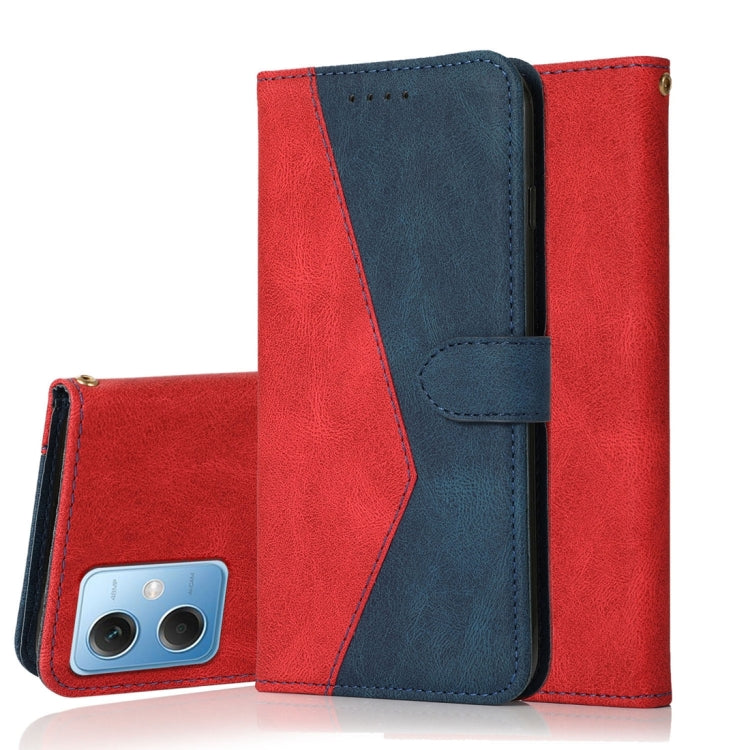 For Xiaomi Redmi Note 12 5G China Dual-color Stitching Leather Phone Case