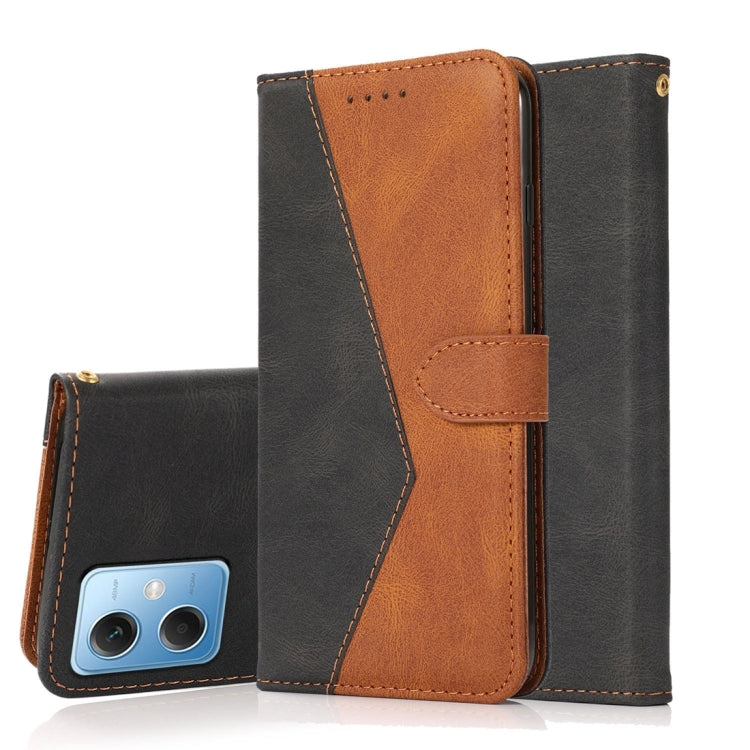 For Xiaomi Redmi Note 12 5G China Dual-color Stitching Leather Phone Case