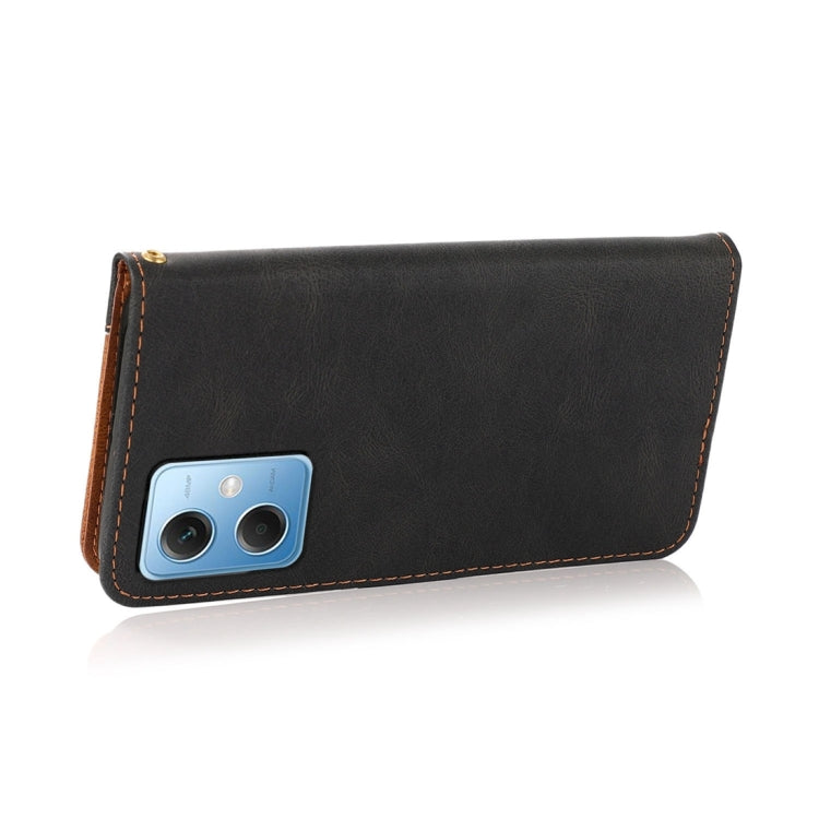 For Xiaomi Redmi Note 12 5G China Dual-color Stitching Leather Phone Case