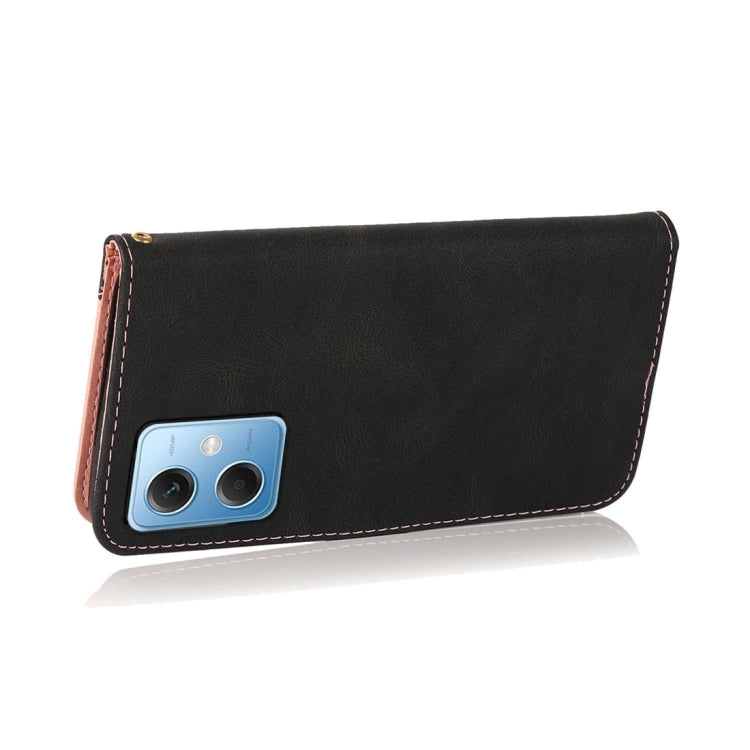 For Xiaomi Redmi Note 12 5G China Dual-color Stitching Leather Phone Case