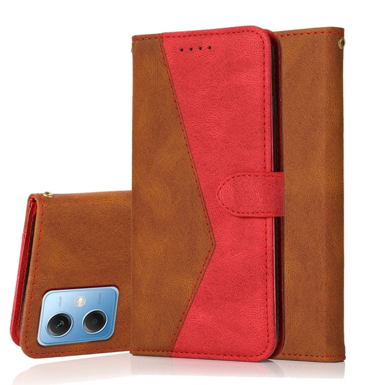 For Xiaomi Redmi Note 12 5G China Dual-color Stitching Leather Phone Case
