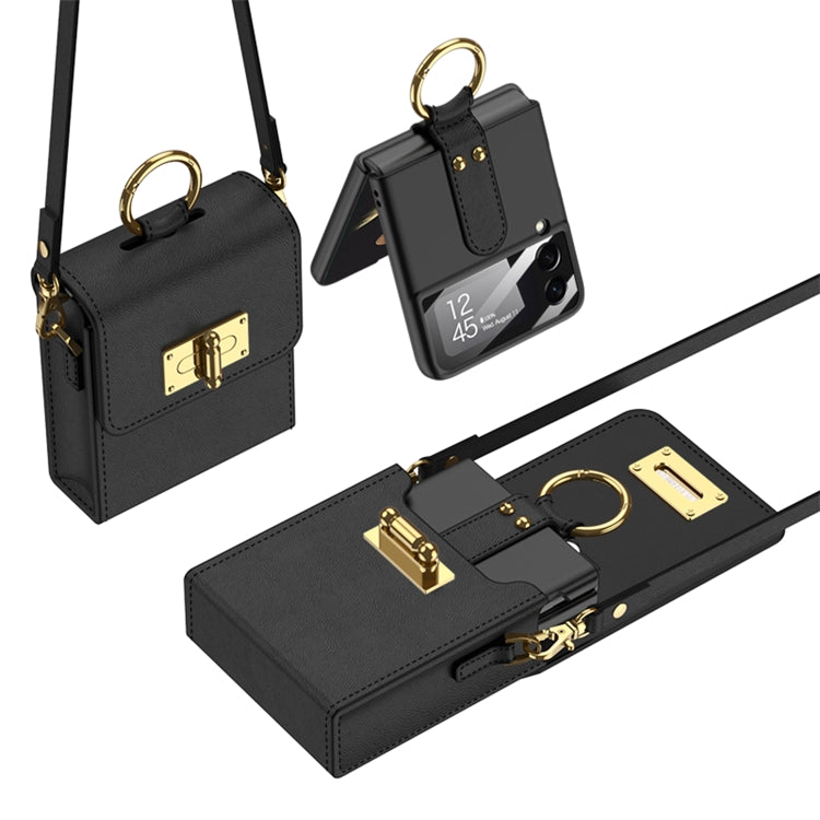 GKK Mini Backpack Plain Phone Bag + Phone Case with Ring For Samsung Galaxy Z Flip