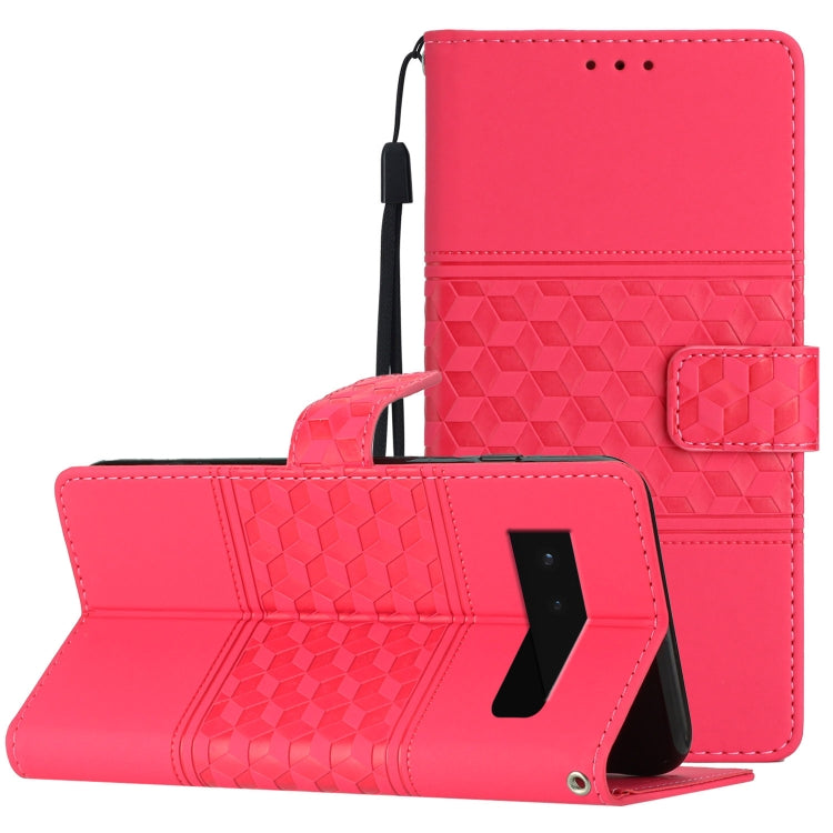 For Google Pixel 6 Diamond Embossed Skin Feel Leather Phone Case with Lanyard