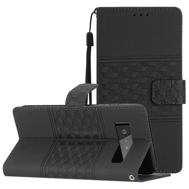 For Google Pixel 6 Pro Diamond Embossed Skin Feel Leather Phone Case with Lanyard