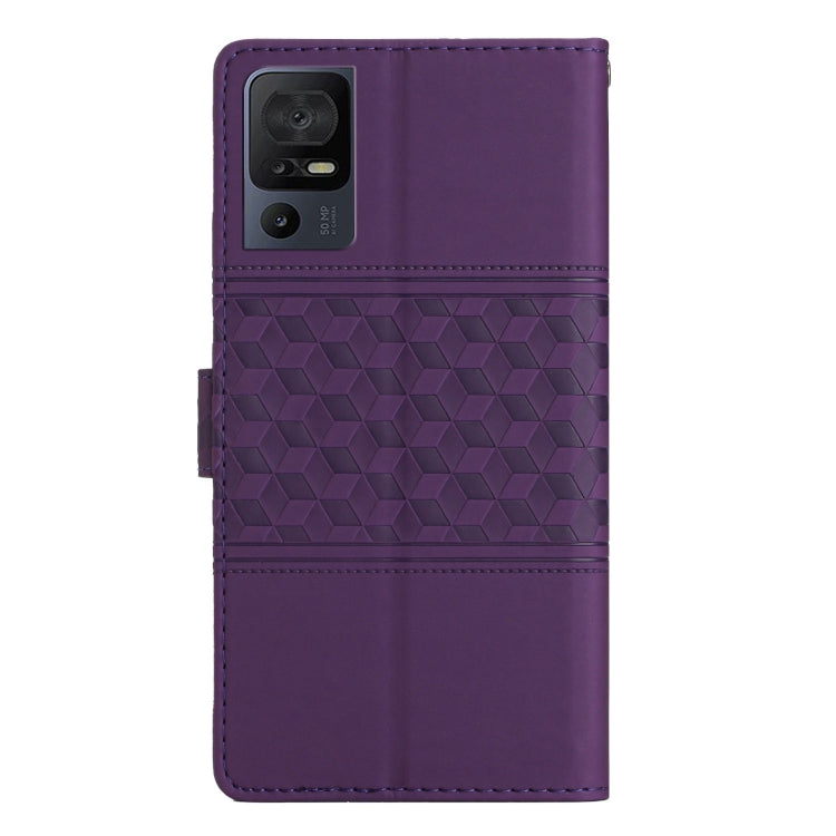 For TCL 40 SE Diamond Embossed Skin Feel Leather Phone Case with Lanyard