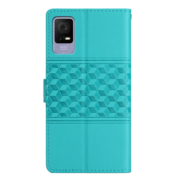 For TCL 405 / 406 / 408 Diamond Embossed Skin Feel Leather Phone Case with Lanyard