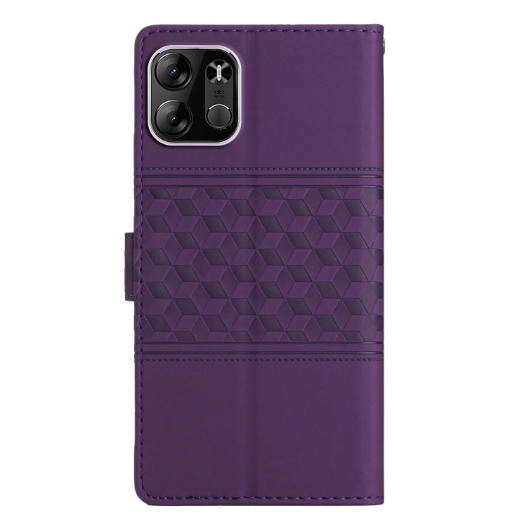 For Tecno Spark Go 2023 Diamond Embossed Skin Feel Leather Phone Case with Lanyard