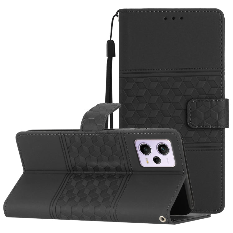 For Xiaomi Redmi Note 12 Pro 5G China Diamond Embossed Skin Feel Leather Phone Case with Lanyard