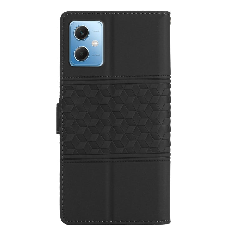 For Xiaomi Redmi Note 12 5G China Diamond Embossed Skin Feel Leather Phone Case with Lanyard