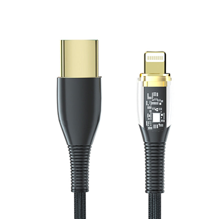 Great Wall AL01B 1m 3A USB to 8 Pin Transparent Shell Braided Charging Data Cable