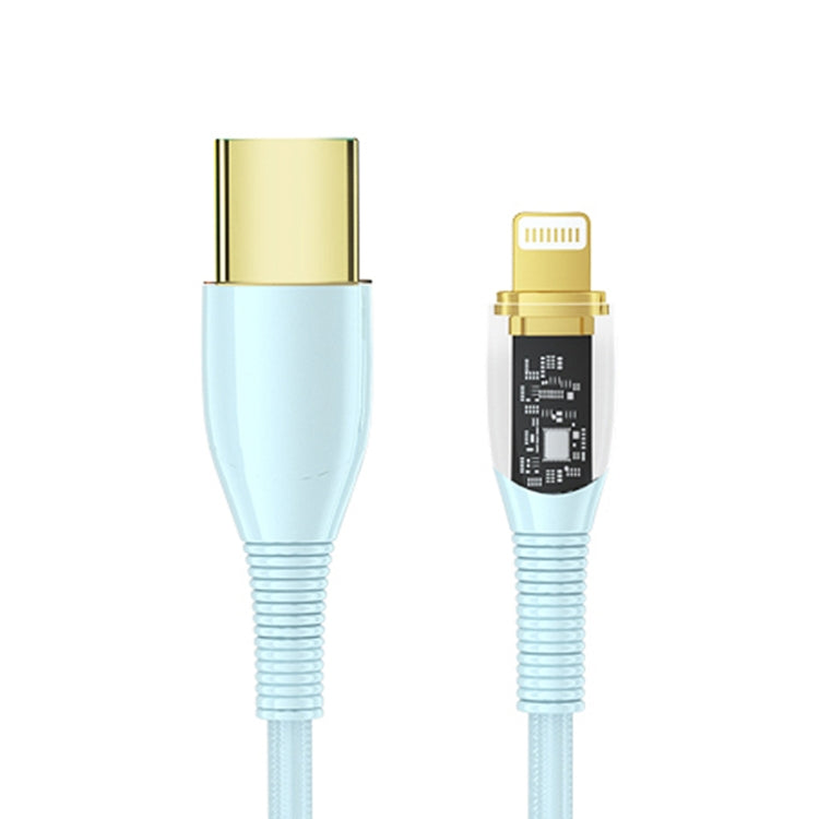 Great Wall AL01B 1m 3A USB to 8 Pin Transparent Shell Braided Charging Data Cable