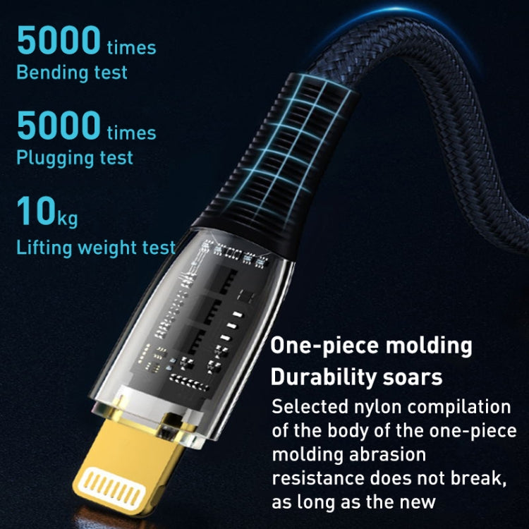 Great Wall AL01B 1m 3A USB to 8 Pin Transparent Shell Braided Charging Data Cable