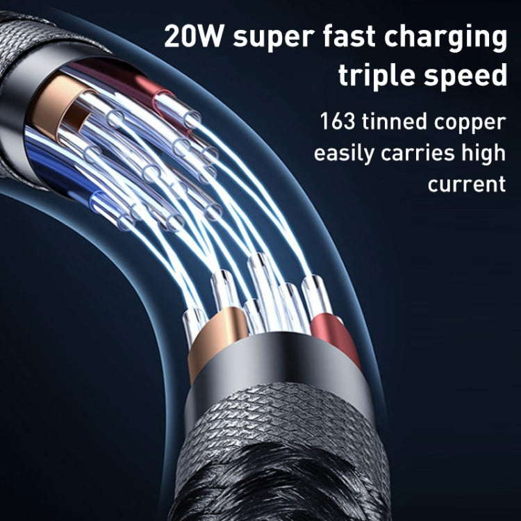 Great Wall CL51B 1m 20W USB-C / Type-C to 8 Pin Transparent Braided Fast Charging Cable