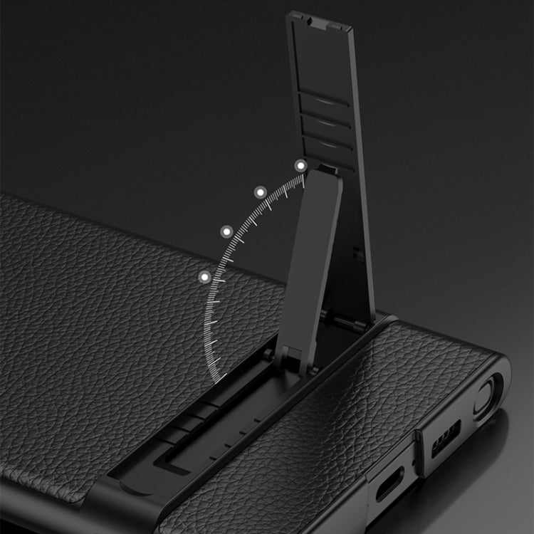For Samsung Galaxy S23+ 5G GKK Triumph Ultra-Thin Plain Leather Phone Case with Holder