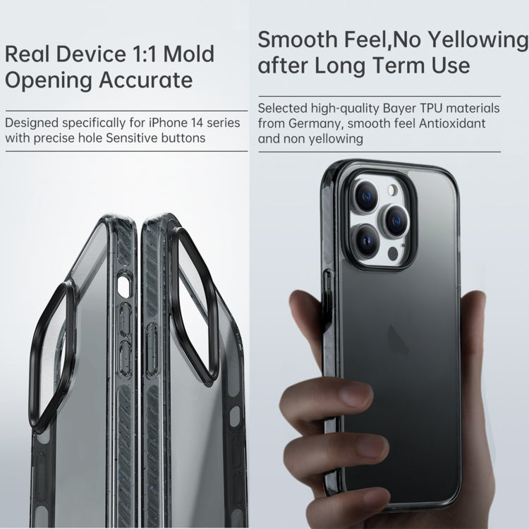 For iPhone 14 Pro Rock Crystal Armor PC Shockproof TPU Phone Case