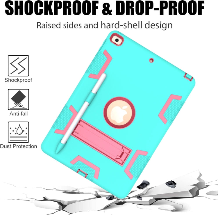 For iPad 10.2 Shockproof PC + Silicone Protective Case with Holder & Pen Slot