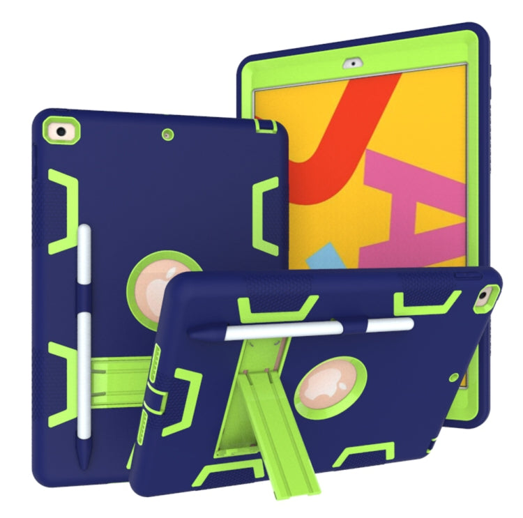 For iPad 10.2 Shockproof PC + Silicone Protective Case with Holder & Pen Slot