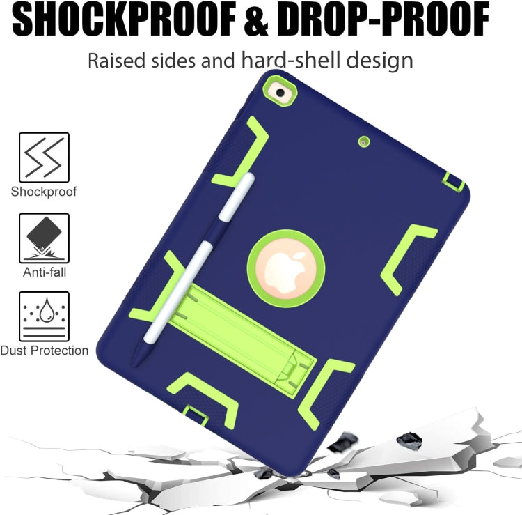 For iPad 10.2 Shockproof PC + Silicone Protective Case with Holder & Pen Slot