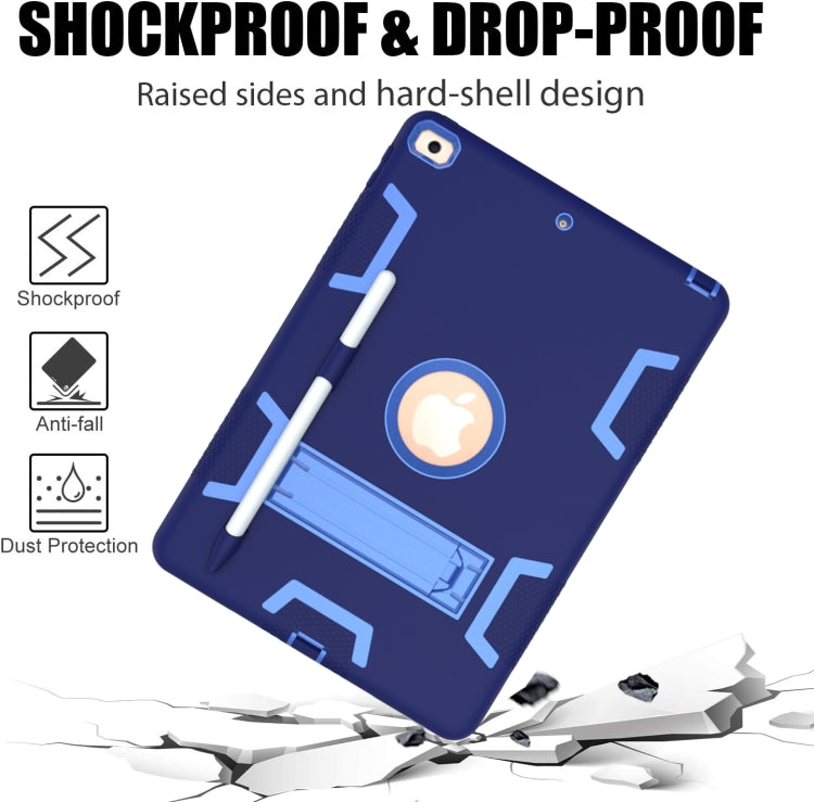 For iPad 10.2 Shockproof PC + Silicone Protective Case with Holder & Pen Slot