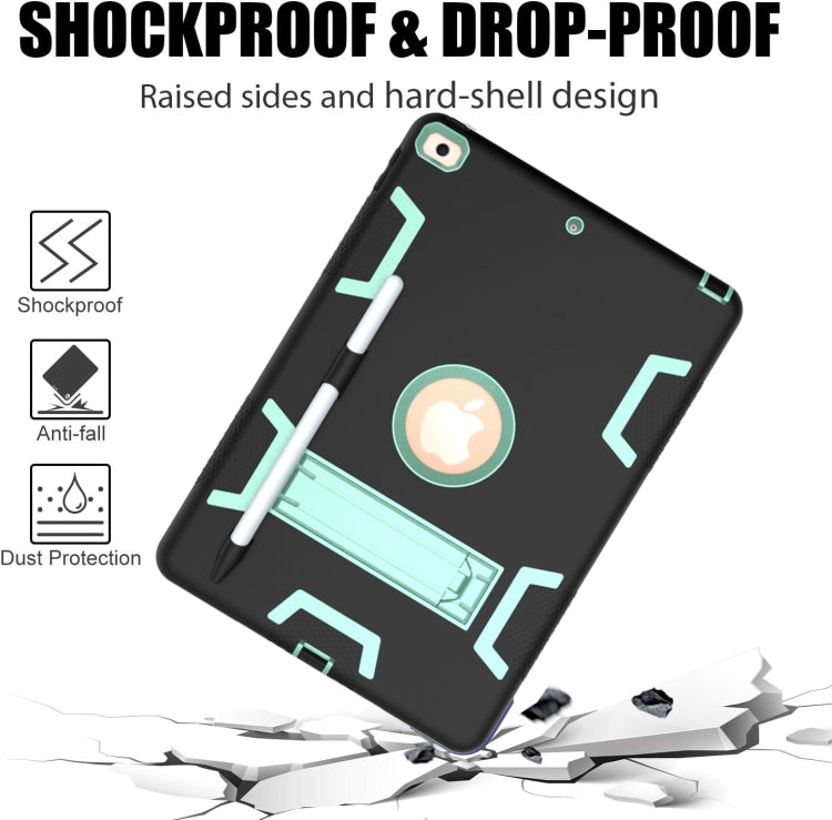 For iPad 10.2 Shockproof PC + Silicone Protective Case with Holder & Pen Slot