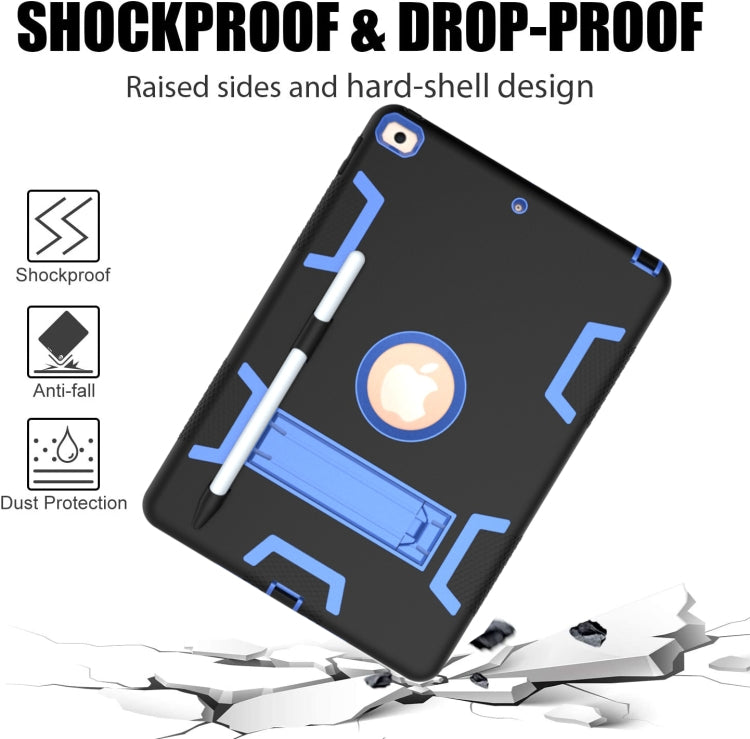For iPad 10.2 Shockproof PC + Silicone Protective Case with Holder & Pen Slot