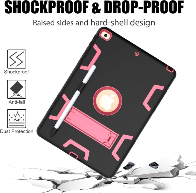 For iPad 10.2 Shockproof PC + Silicone Protective Case with Holder & Pen Slot