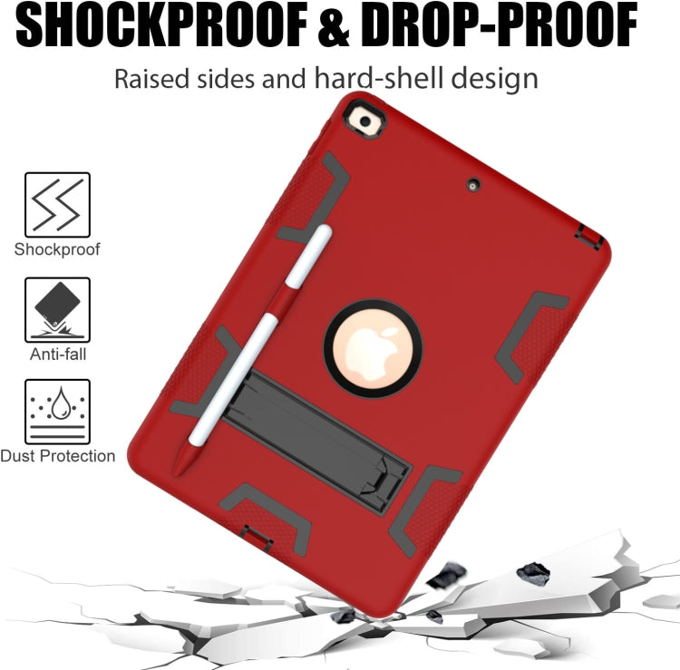 For iPad 10.2 Shockproof PC + Silicone Protective Case with Holder & Pen Slot