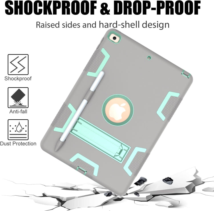 For iPad 10.2 Shockproof PC + Silicone Protective Case with Holder & Pen Slot