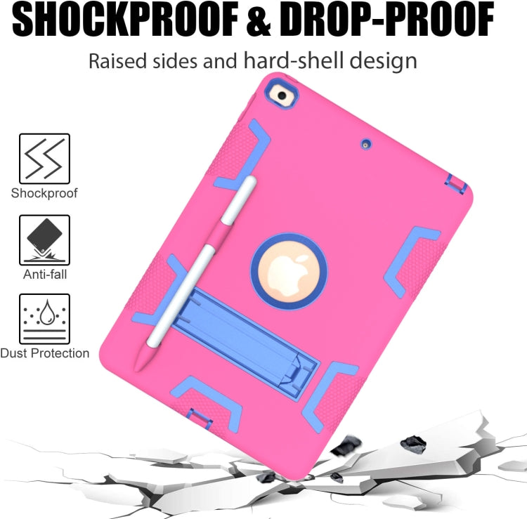 For iPad 10.2 Shockproof PC + Silicone Protective Case with Holder & Pen Slot