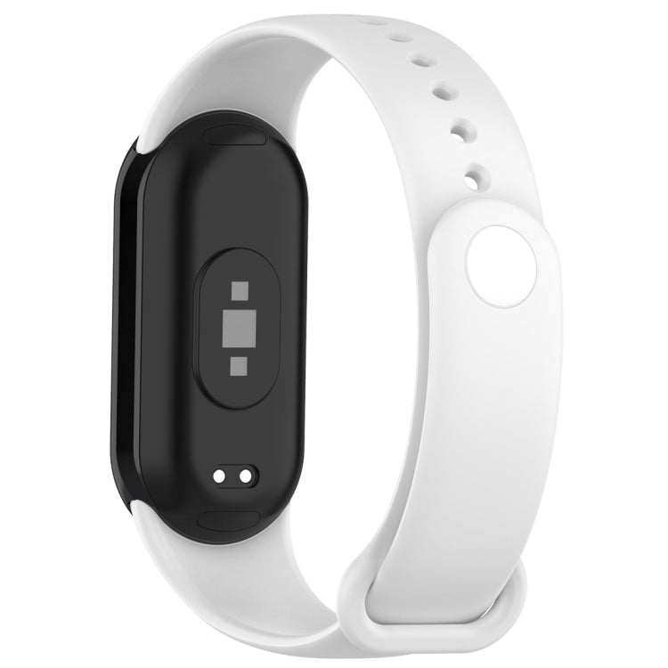 For Xiaomi Mi Band 8 Solid Color Silicone Plug Replacement Watch Band