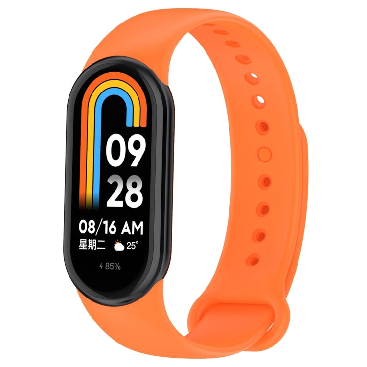 For Xiaomi Mi Band 8 Solid Color Silicone Plug Replacement Watch Band