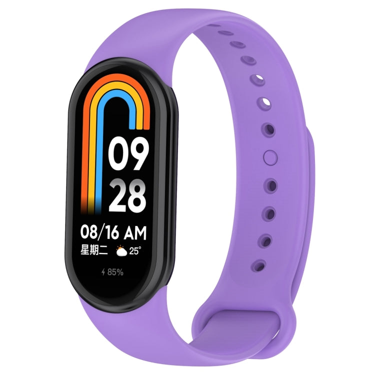 For Xiaomi Mi Band 8 Solid Color Silicone Plug Replacement Watch Band