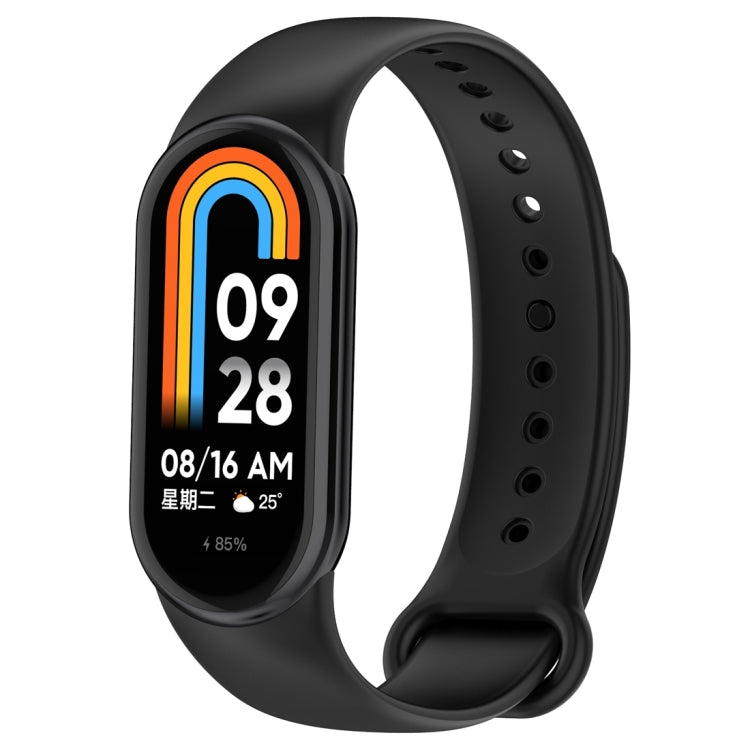 For Xiaomi Mi Band 8 Solid Color Silicone Plug Replacement Watch Band