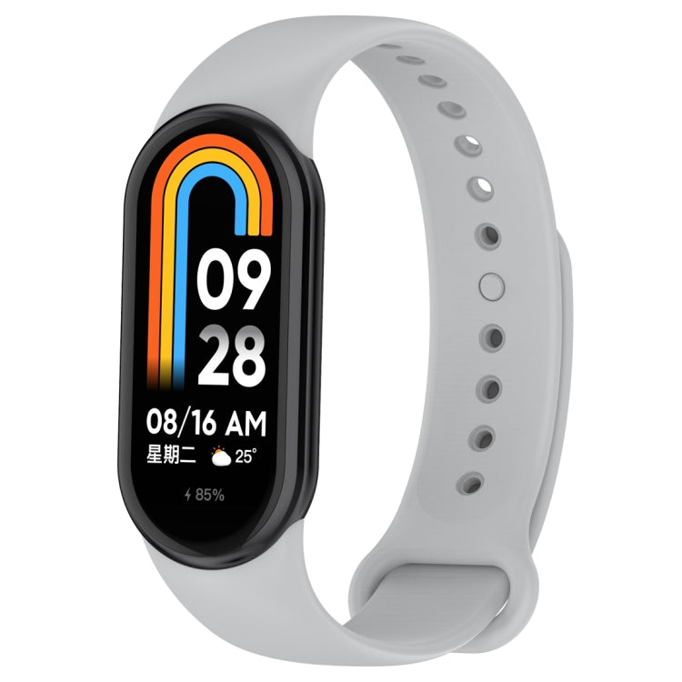 For Xiaomi Mi Band 8 Solid Color Silicone Plug Replacement Watch Band