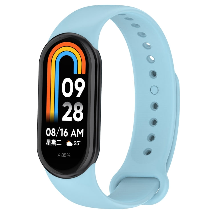 For Xiaomi Mi Band 8 Solid Color Silicone Plug Replacement Watch Band