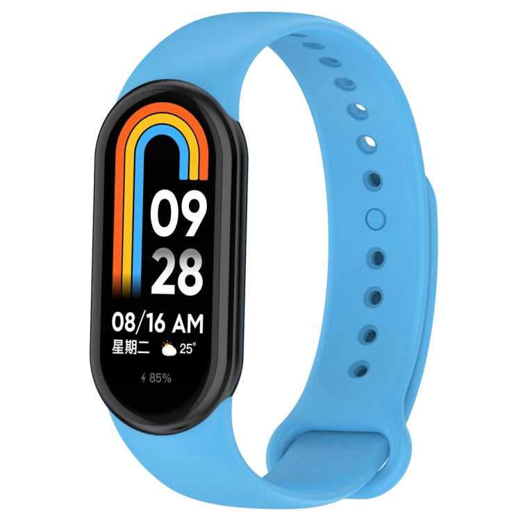 For Xiaomi Mi Band 8 Solid Color Silicone Plug Replacement Watch Band