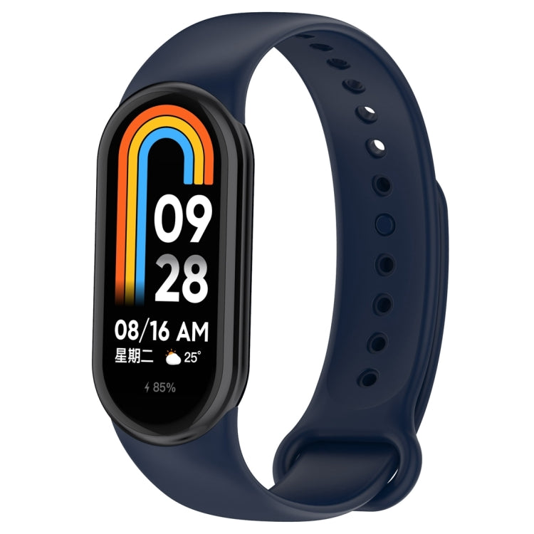 For Xiaomi Mi Band 8 Solid Color Silicone Plug Replacement Watch Band