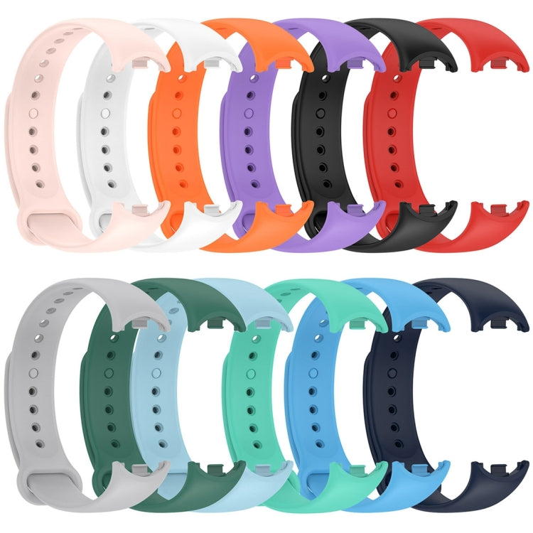 For Xiaomi Mi Band 8 Solid Color Silicone Plug Replacement Watch Band