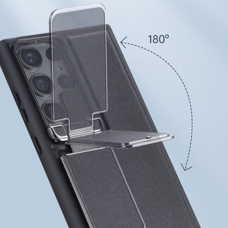 For Samsung Galaxy S23 5G Lens Flip Cover TPU+PU Phone Case