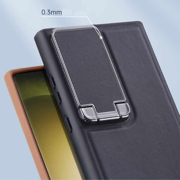 For Samsung Galaxy S23 5G Lens Flip Cover TPU+PU Phone Case