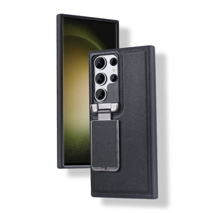 For Samsung Galaxy S23 Ultra 5G Lens Flip Cover TPU+PU Phone Case