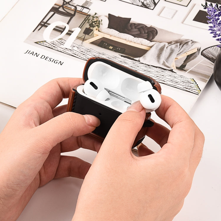For AirPods Pro 2 Leather Texture Earphone Protective Case