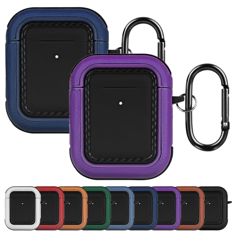 For AirPods 1 / 2 Leather Texture Earphone Protective Case