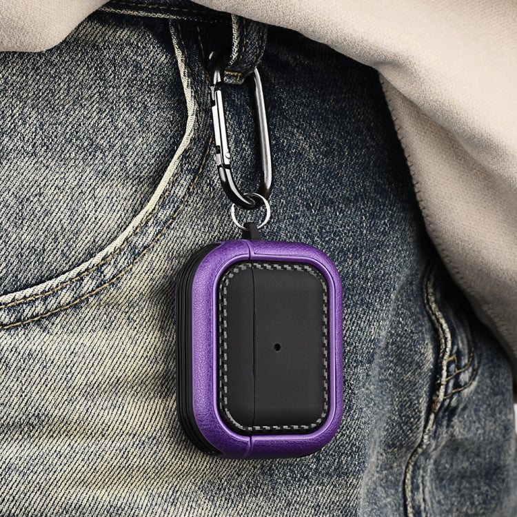 For AirPods 1 / 2 Leather Texture Earphone Protective Case