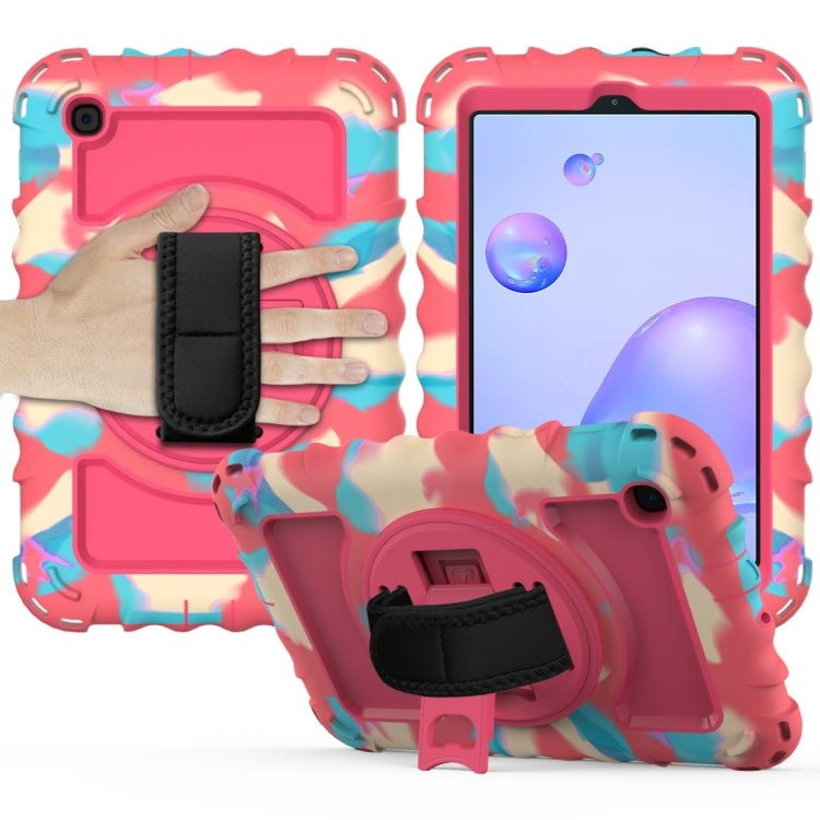 For Samsung Galaxy Tab A 8.4 (2020) 360 Degree Rotation PC + Silicone Shockproof Protective Case with Holder & Hand Strap & Neck Strap