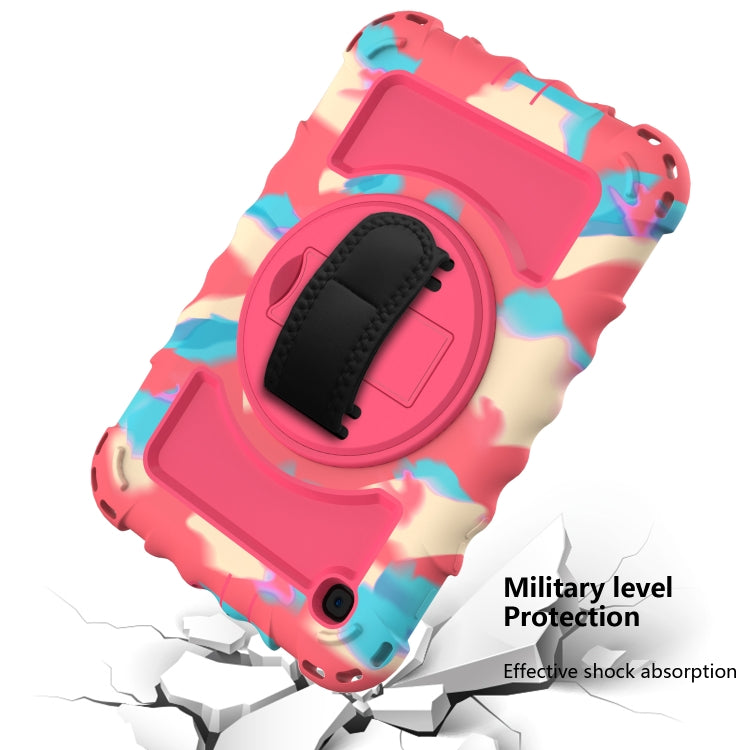 For Samsung Galaxy Tab A 8.4 (2020) 360 Degree Rotation PC + Silicone Shockproof Protective Case with Holder & Hand Strap & Neck Strap